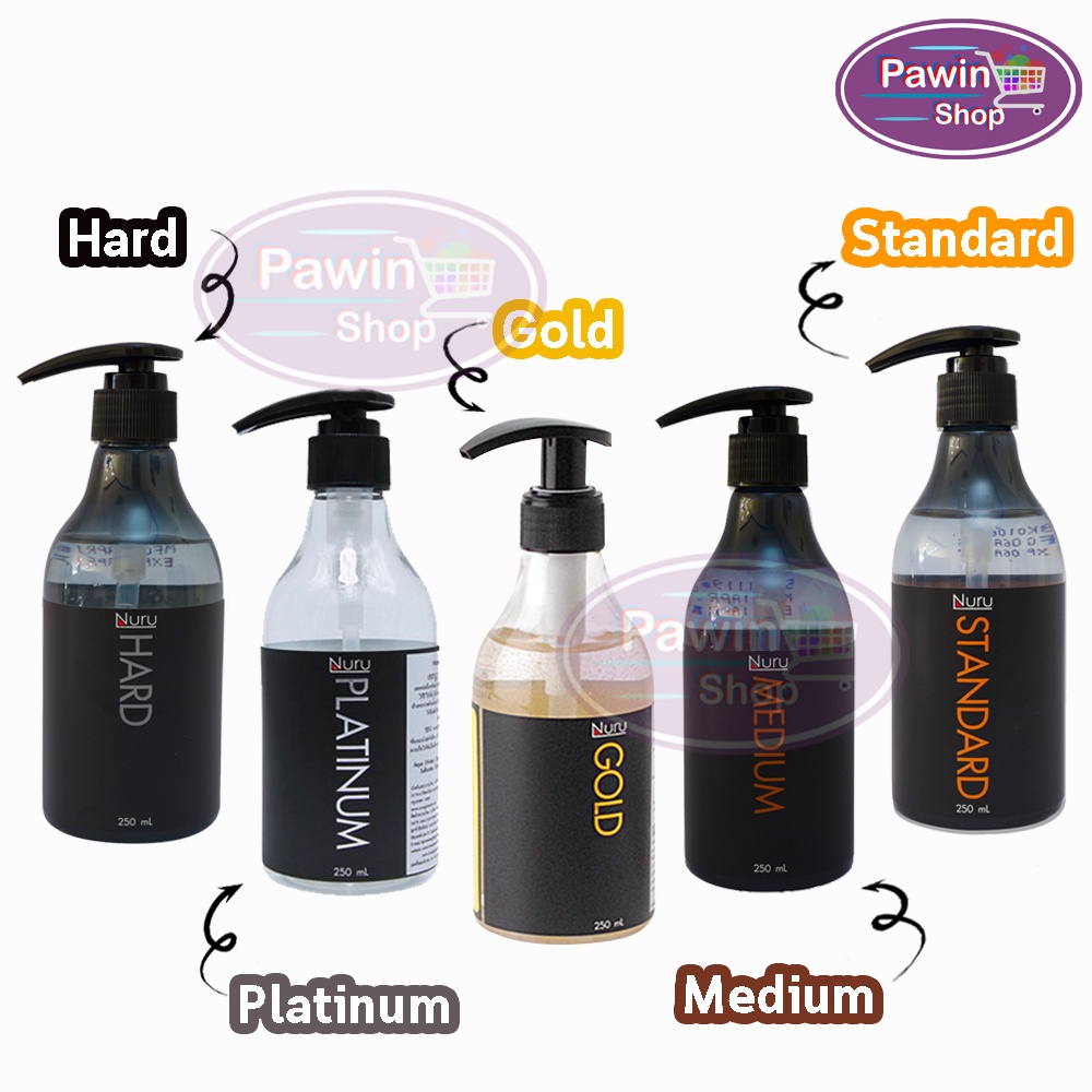 Nuru Gel นูรุ เจลหล่อลื่น ทุกสูตร ขนาด 250 มล. [1 ขวด] Standard, Medium, Hard, Platinum, Gold