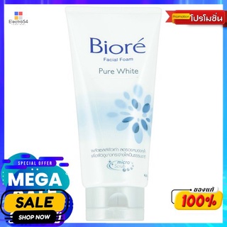 บิโอเรเฟเชี่ยลโฟมเพียวไวท์ 100กผลิตภัณฑ์ดูแลผิวหน้าBIORE FACIAL FOAM PURE WHITE 100 G