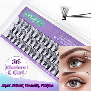 Max Handmade Individual Lash Natural Diy Lash Extension Kit Fluffy Volume Home Eyelash Extension Tool C Curl Lashes 3d 24 Clusters à¸£à¸²à¸„à¸²à¸— à¸