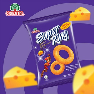 Super Ring Cheese ขนมข้าวโพดอบกรอบรสชีส (60 กรัม) แบรนด์ ORIENTAL