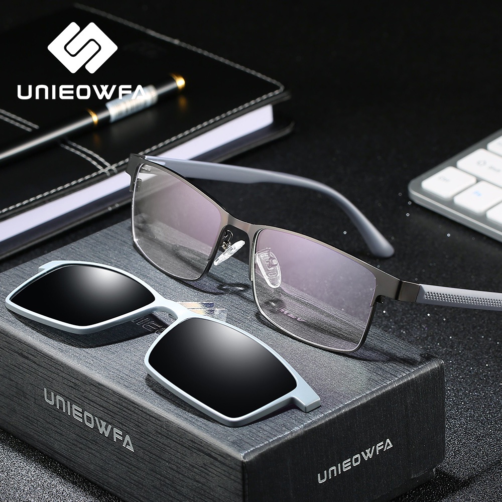 Multifocal Prescription Glasses Men Polarized Magnet Clip On Sunglasses Male Uv400 Optical