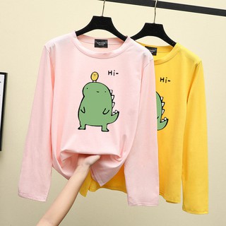 ราคาถูกที่สุด  อินเทรนด์ที่สุด  ลายการ์ตูนน่ารัก  เสื้อแขนยาว  เสื้อยืด  8สี  M~3XL