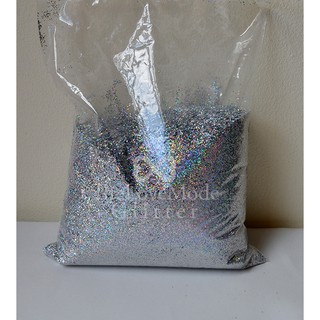 กากเพชรสีเงิน (สะท้อนแสงรุ้ง) Glitter  1 กก. เกรด A  / 1 กก.