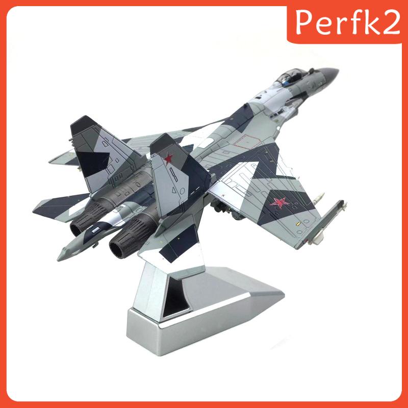 1/100 Scale SU-35 Fighter Airplane Diecast Model with Stand Miniature Size