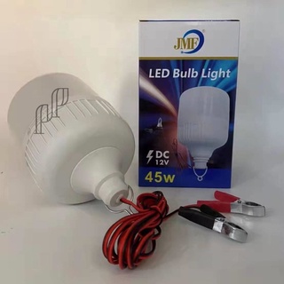 หลอดทรงกระบอกคีบแบต LED 12W 18W 45W แสงขาว ใช้กับแบต 12V ต่อแบตเตอรี่รถยนต์ แบตเตอรี่สำรองไฟได้ง่าย