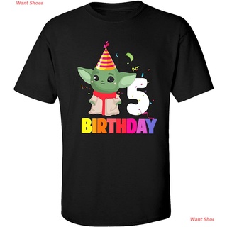 เสื้อยืดคอกลมเสื้อยืดยอดนิยม LiBé Birthday T-Shirt 5th Birthday Boy Girl Shirt - 5 Year Old Birthday Baby-Yödä Birthday