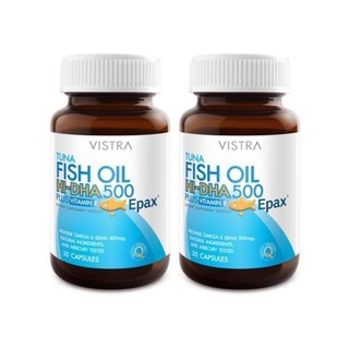 VISTRA TUNA FISH OIL น้ำมันปลาทูน่า 500 MG 30 แคปซูล ( 2 ขวด)