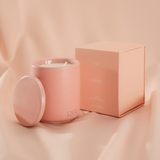 RIGI.TH HARU scented candle Peach Soy Wax 100% From USA เทียนหอมไขถั่วเหลืองกลิ่นพีช