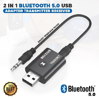 2 in 1 USB บลูทูธ 5.0 รับส่งสัญญาณ USB Bluetooth 5.0 Adapter Audio Transmitter Bluetooth Receiver
