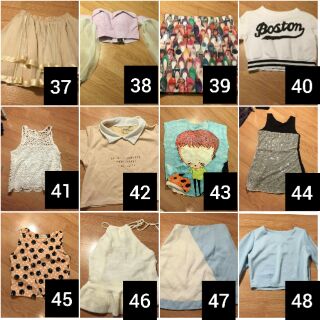 เสื้อผ้ามือ 2 เดรสสั้น/เสื้อ/สายเดี่ยว ตัวละ 50฿ ทุกตัว