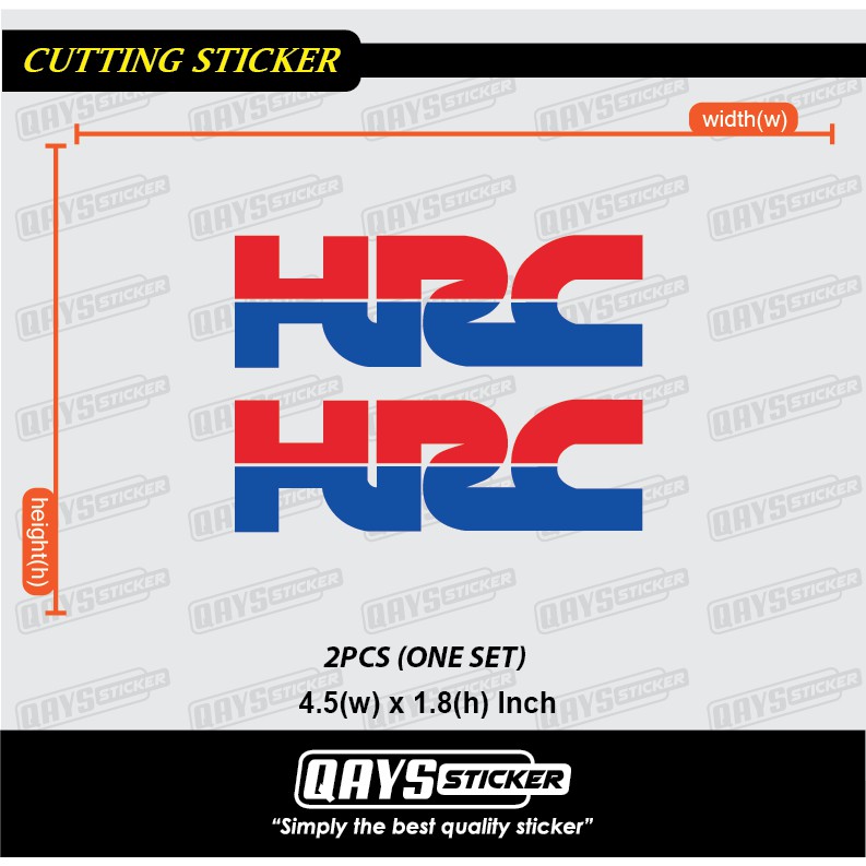 สติ๊กเกอร์ 2 ชิ้น HRC Honda Racing สติ๊กเกอร์ตัด สติ๊กเกอร์กลางแจ้ง honda