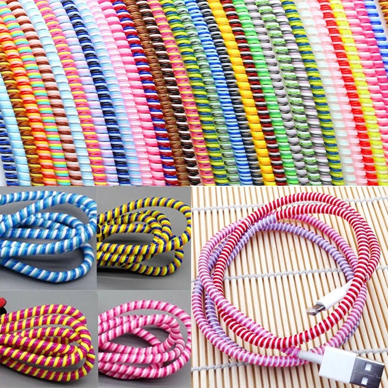 Ready Stock1.4M/55 นิ้ว 3 In 1 เกลียวสายป้องกันสาย Winder สําหรับสายชาร์จสายหูฟังลวด