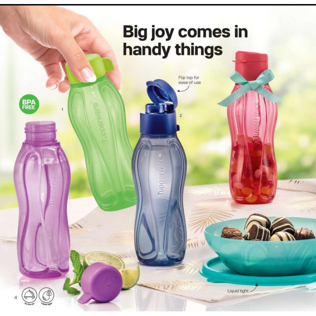 Tupperware Eco Bottle Flip Top 310ml(1) หรือ Eco Bottle 310ml พร้อมฝาเกลียว (1)