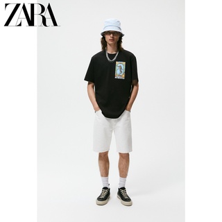 Zara ไพ่ทาโรต์ สีขาว สําหรับผู้ชาย ™ เสื้อยืดแขนสั้น พิมพ์ลายไพ่ทาโรต์ 05644339800