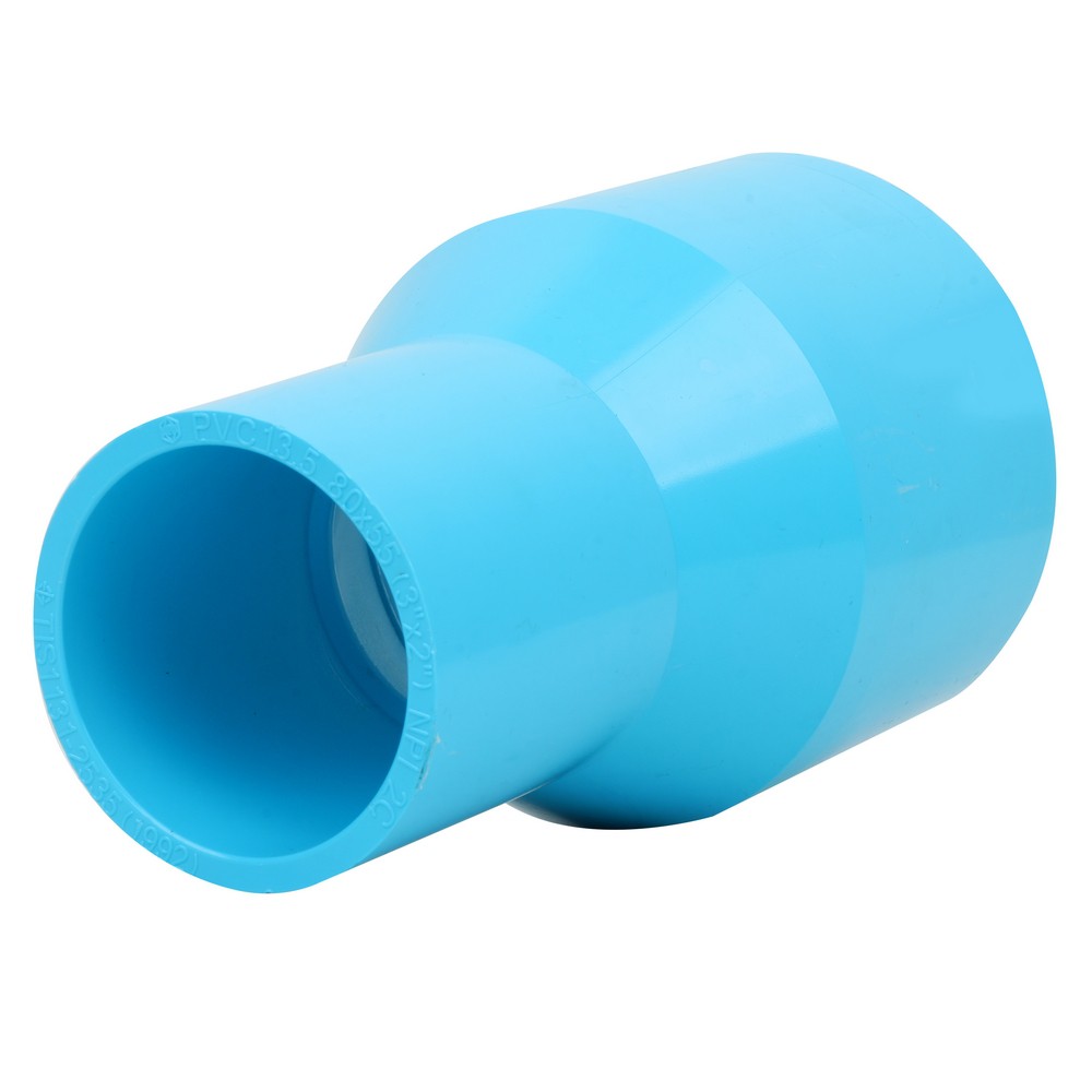 ท่อประปา ข้อต่อ ท่อน้ำ ท่อPVC ข้อต่อตรงลด-หนา SCG 3"x2" สีฟ้า REDUCING SOCKET PVC SCG 3"x2" LIGHT BLUE