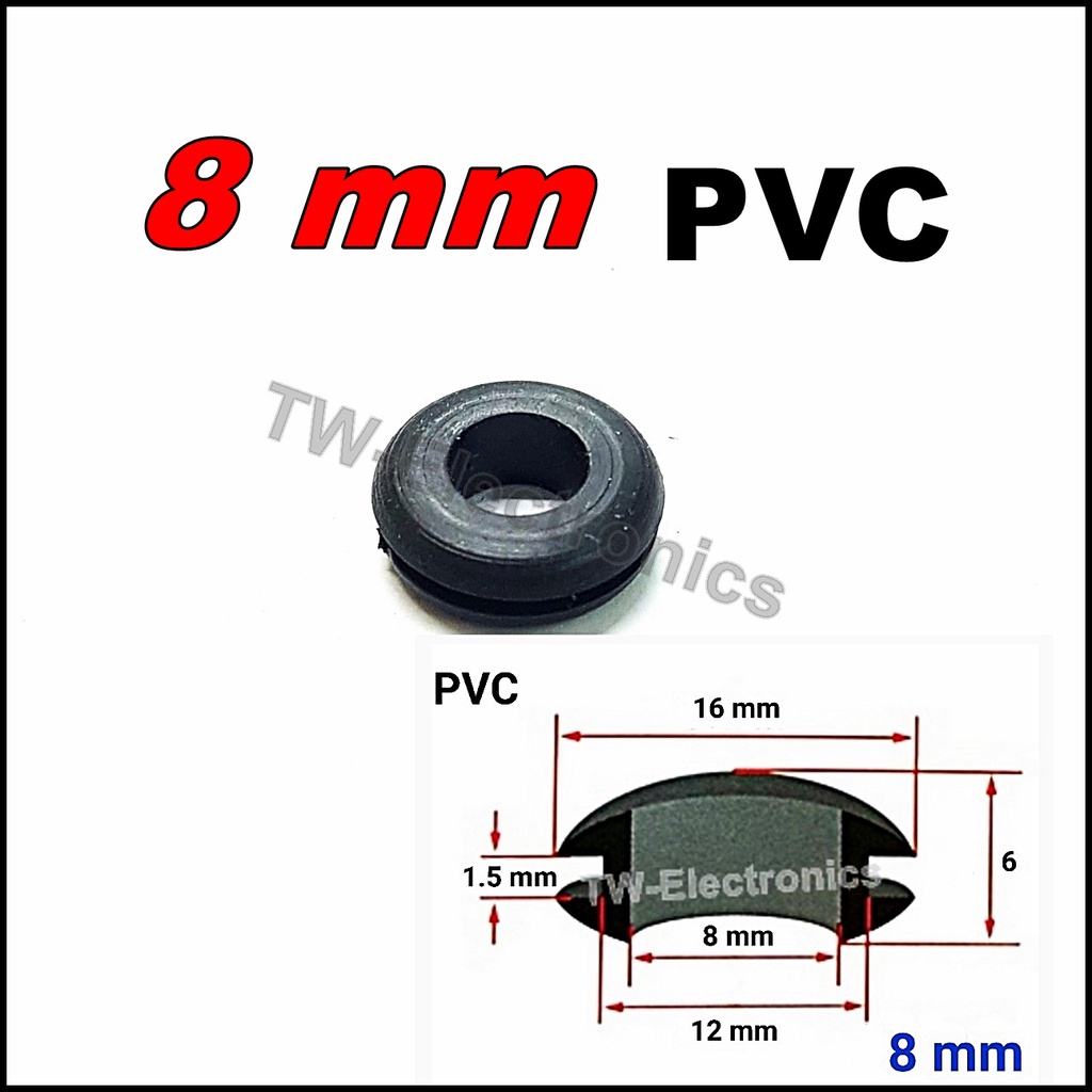 ลูกยางกันบาด PVC 8 mm /ลูกยางกันบาดร้อยสายไฟ