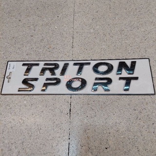 📌โลโก้ TRITON  SPORT สีดำ โลโก้ติดฝากระโปรงหน้ารถ