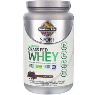 Pre order เวย์โปรตีนออร์แกนิกส์ Garden of Life, Sport, Certified Grass Fed Whey(นำเข้าUSA)