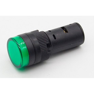 ไพลอตแลมป์สีเขียว LED 220VAC Pilot Lamp green color 220VAC  16mm Panel Mount Signal Power LED Green