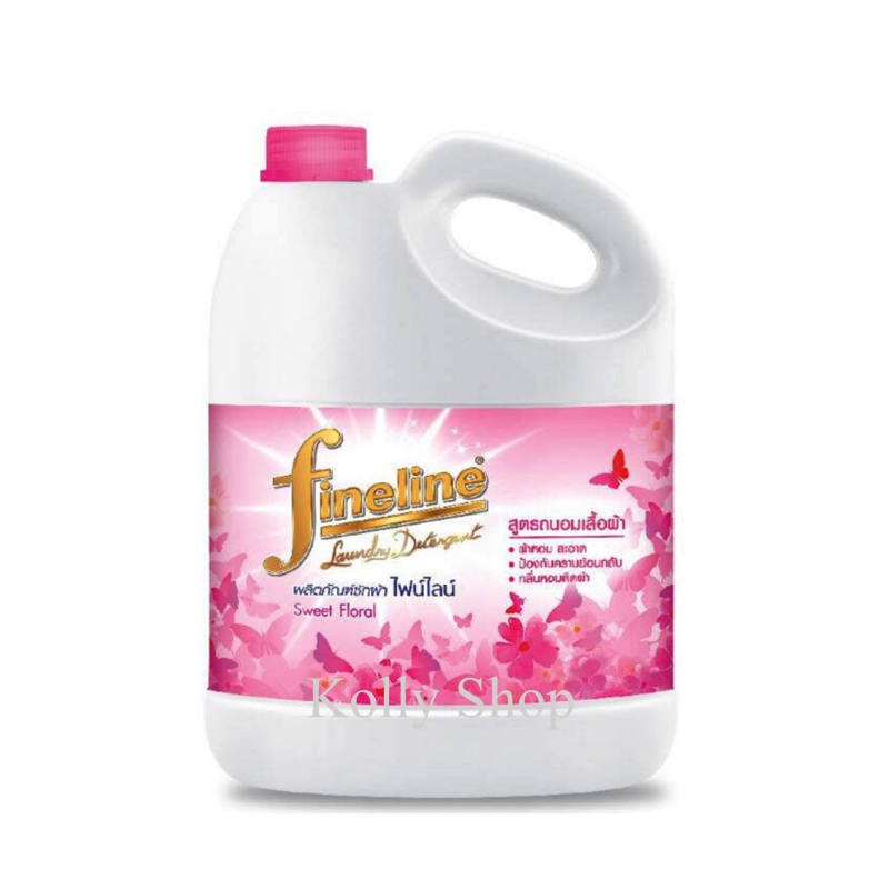 FINELINE ไฟน์ไลน์ น้ำยาซักผ้า 3000 มล. สีชมพู (1 แกลลอน)