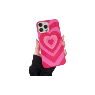 VENKI - iPhone Case For 14 Series TPU Soft Case Glossy Pink Candy Case Camera Protection Shockproof Love Circle For iPhone 14 13 12 11 Plus Pro Max 7 Plus X XR