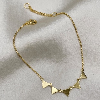 Small Triangles Bracelet, 18K Gold Plated Sterling Silver Bracelet | เงินแท้ 925 ชุบทองเเท้ 18 กะรัต