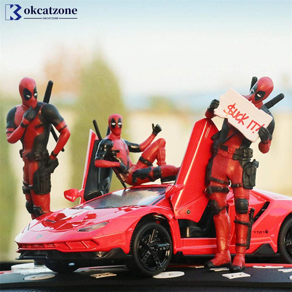 OKCATZONE Cool ตัวอักษร Deadpool Action Figure เครื่องประดับภายในรถอะนิเมะ Fingurine ตกแต่ง PVC คอลเ