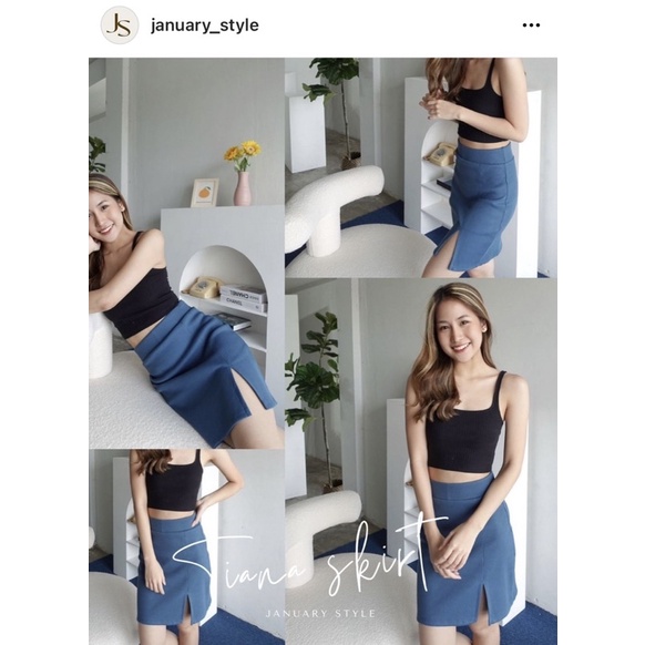 ส่งต่อกระโปรง January style สีฟ้า