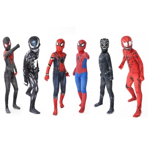 ใหม่ Miles Morales Far From Home เครื่องแต่งกายคอสเพลย์ ชุดบอดี้สูท สแปนเด็กซ์ ซูเปอร์ฮีโร่ Zentai Spiderman สําหรับเด็ก