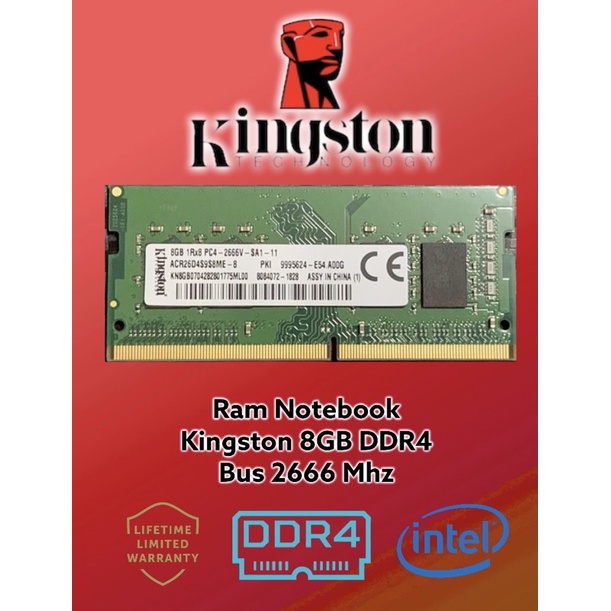 Ram Notebook Kingston 8GB DDR4 Bus2666
