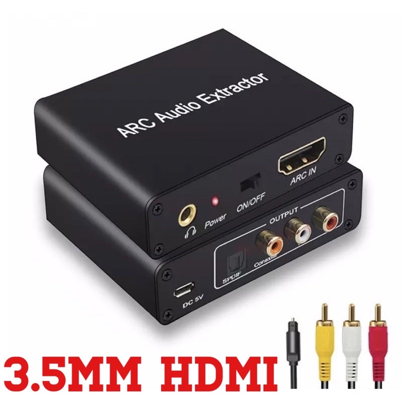 192KHz HD ARC Audio Adapter Extractor Digital To Analog Audio Converter DAC Coaxial SPDIF RCA 3.5มม.