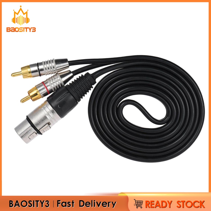 [baosity3] อะแดปเตอร์แยกสายเคเบิ้ลเสียง RCA ตัวผู้ เป็น XLR 3-Pin ตัวเมีย ยาว 3 เมตร