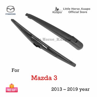 Kuapo ชุดปัดน้ำฝน ด้านหลัง มาสด้า Mazda 3 2013 ถึง 2019 ปี ที่ปัดน้ำฝน กระจก หลัง (ก้าน/แขน + ใบ ปัดน้ำฝน) มาสด้า3