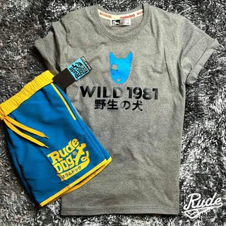 เสื้อคอกลม rudedog รุ่น wild สีเทาอ่อน