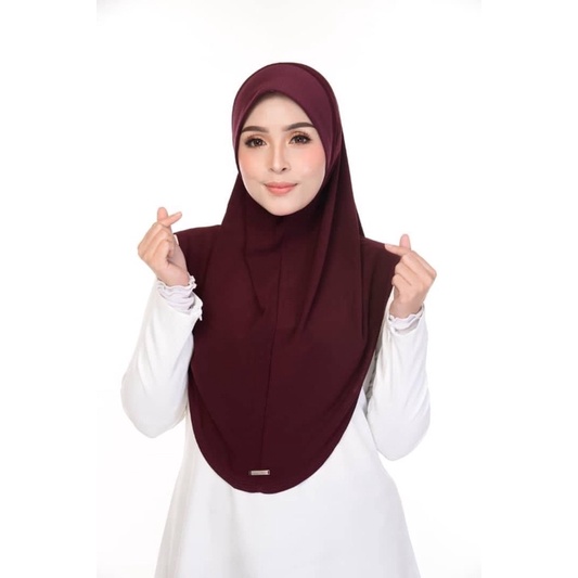 ฮิญาบสวมสำเร็จ มอสเครปสีพื้น Alfaro แท้💯%งานนำเข้ามาเลเซีย🇲🇾(ไซร์ L🌸มีคาง)