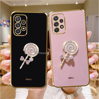 Ready Stock เคสโทรศัพท์ Fashion Casing for Samsung Galaxy A53 A23 A33 A73 A23 LTE A13 M33 M23 5G 4G 2022 New Plating Soft Cover Flash Drill Lollipop Phone Case Shockproof Protective Case เคส