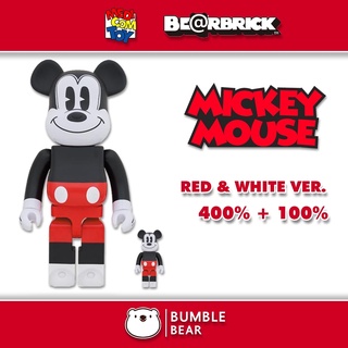 [‼️ของแท้‼️] 400%+100% Bea@rbrick Mickey Mouse [Red &amp; White 2020 Ver.]