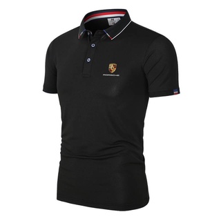 PORSCHE เสื้อโปโลแขนสั้น คอปก สไตล์นักธุรกิจ แฟชั่นฤดูร้อน สําหรับผู้ชาย ไซซ์ M - 4Xl 0384