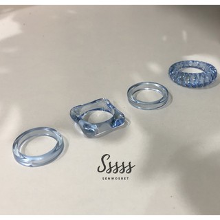 RINGSET 15 : Shade of Crystal blue I  ( 4 Rings)