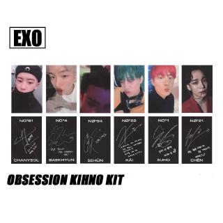 kpop exo obession kihon ชุดการ์ดภาพถ่ายทรงกลม