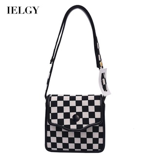 IELGY plaid messenger small square bag female Korean casual fashion simple