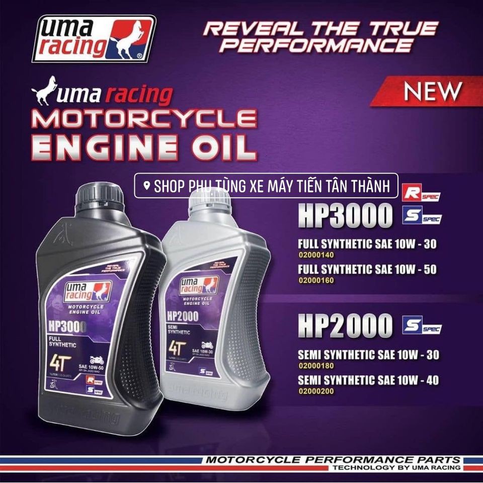 SEMI & FULLY Uma Racing MOTORCYCLE Oil - น้ํามันเครื่อง 4T 5W40 / 10W40 / 15W50 (MOTORBIKE_SCOOTERS)