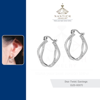 💎👩🏻‍⚕️ [เครื่องประดับ | ปลอดภัย] ต่างหู คนแพ้ง่าย : Duo Twist Earrings (LES-0017) Nantich Jewelry