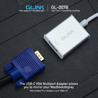 ตัวแปลงสัญญาณ TYPE-C เป็น  VGA จาก GLINK รุ่น GL-007B.