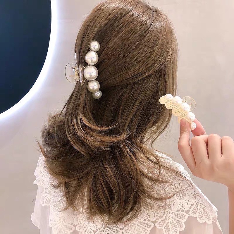 [พร้อมส่งจากไทย] กิ๊บหนีบผม ประดับมุก ดีไซน์เรียบง่าย หรูหรา ดูแพง ผมไม่เป็นรอย สไตล์ยอดนิยม มีหลายขนาด