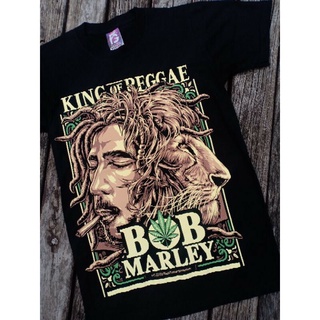 Pg03 เสื้อยืด ผ้าฝ้าย พิมพ์ลายสิงโตมาร์เลย์ JAMAICAN LION KING OF REGGAE ROCK LEGEND สีดํา