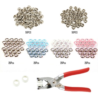 200pcs Snap Fasteners Tool Kit Mixed Colors Buttons Pliers Tool Kit Grommets Snap Fasteners Kit