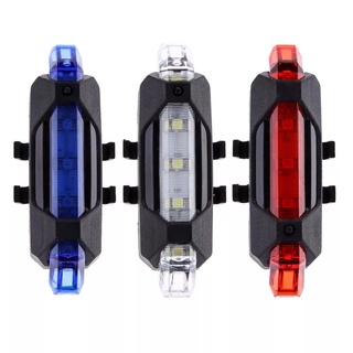 ไฟท้ายจักรยาน led แบบชาร์จ usb กันน้ำได้ พร้อมสายชาร์จ+ยางรัดไฟกับหลักอาน 2 เส้น