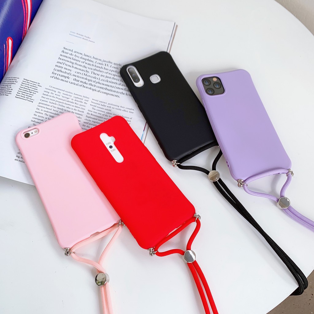 เคสและซองมือถือสินค้าพร้อมส่ง*เคส+สายคล้องคอ A21s Y11 Y12 Y17 Y15 Y50 Y30 V19 A31 A3s A5s  A92 Reno2