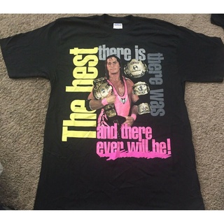 เสื้อครอปสายฝอ - $@Vintage หายาก 90S Wwf Bret Hitman ฮาร์ตแชมป์เสื้อยืดผู้ชายสําหรับผู้ชายของขวัญสํ